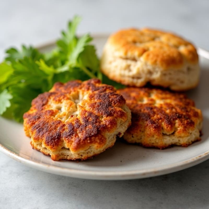 Crispy Lean Turkey Sausage Patties with Fluffy Whole Wheat Biscuits
