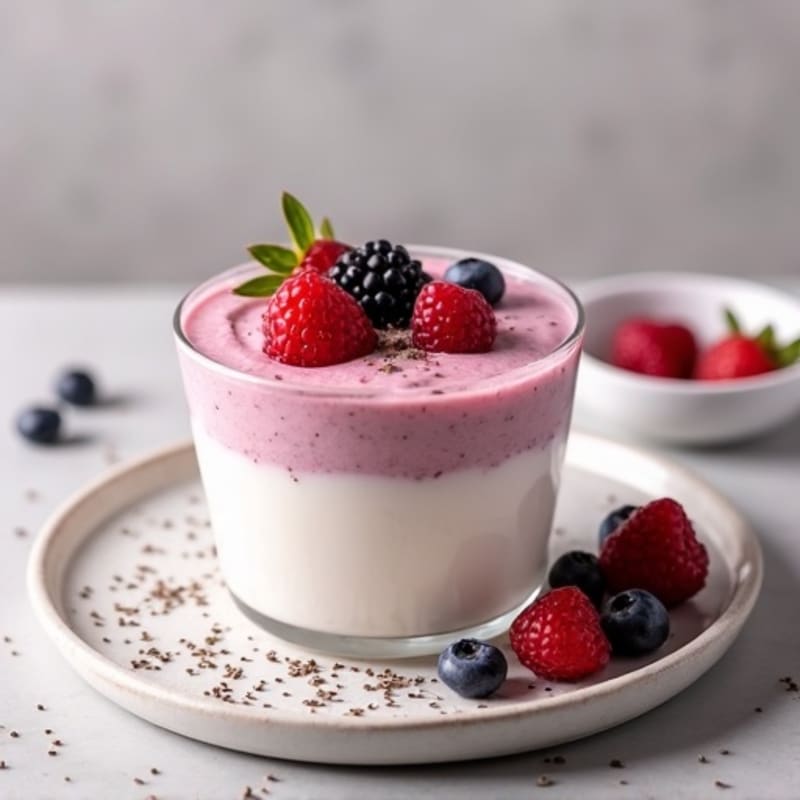 Silky Greek Yogurt Protein Mousse with Mixed Berries