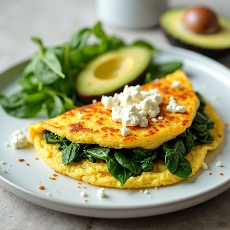 Egg White Spinach Omelette with Cottage Cheese