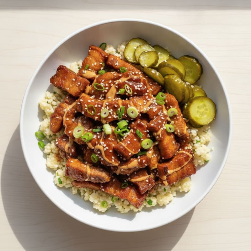 Spicy Gochujang Pork Belly Bowl