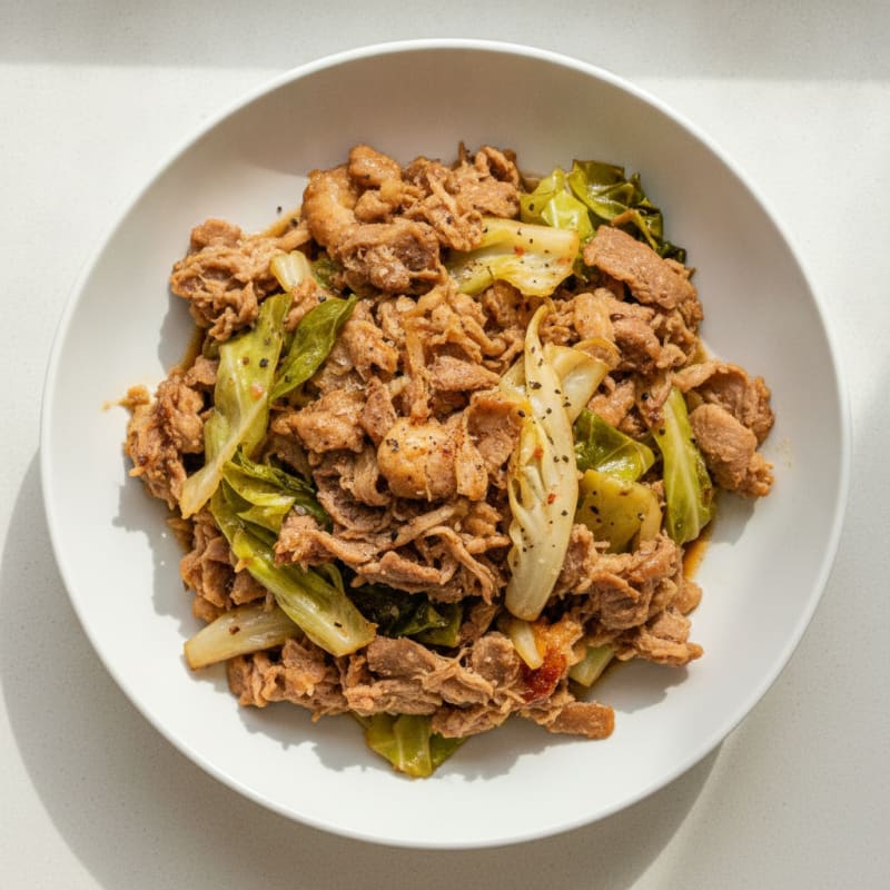 Slow-Cooked Kalua Pig with Braised Cabbage