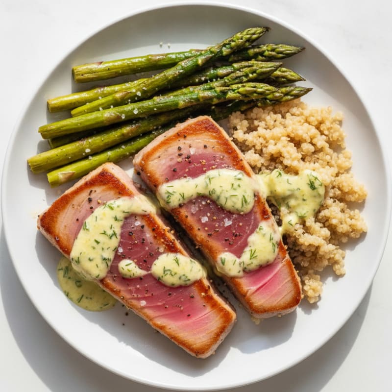 Pan-Seared Tuna with Lemon-Dill Sauce