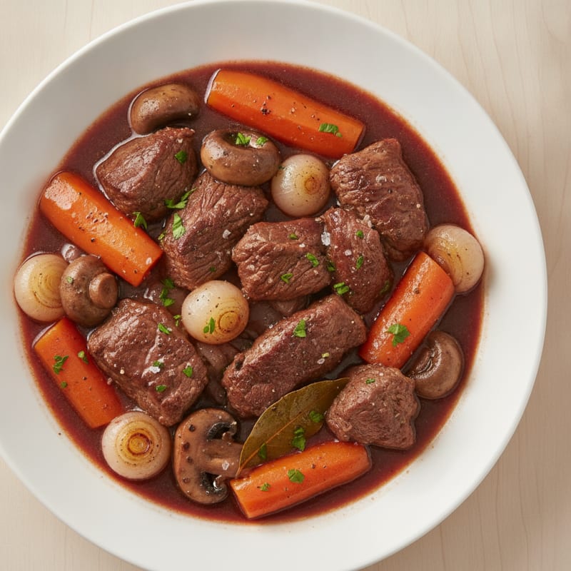 Beef Bourguignon with Root Vegetables