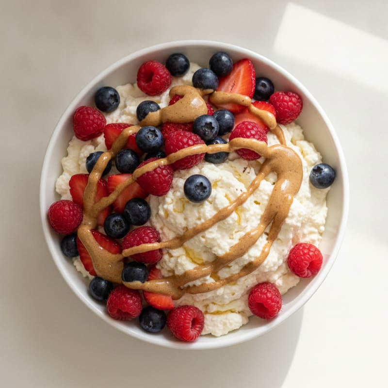 Cottage Cheese Protein Mousse with Mixed Berries