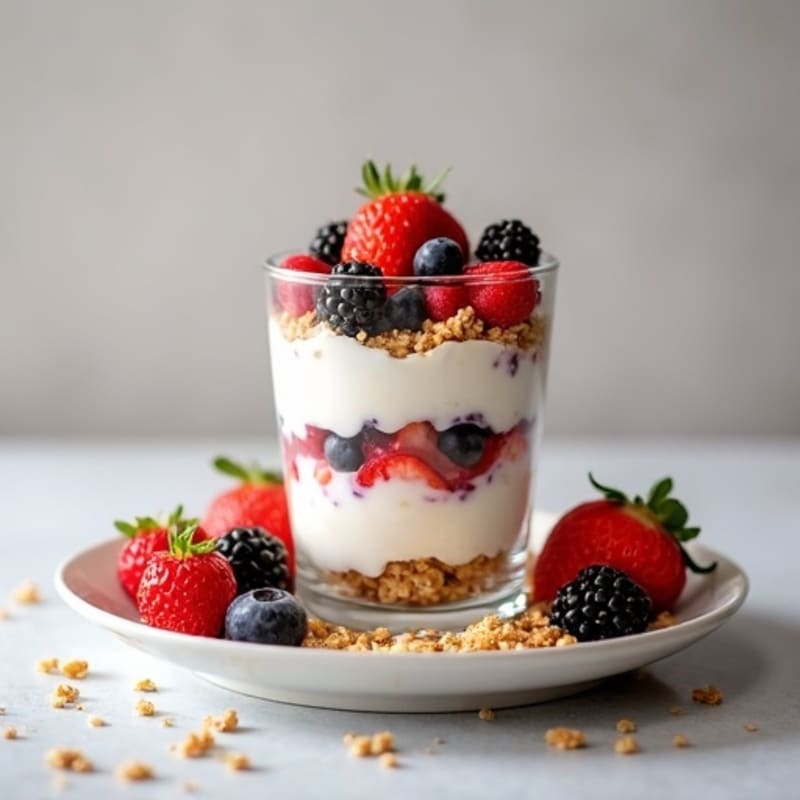Creamy Greek Yogurt Parfait with Protein Granola and Berries