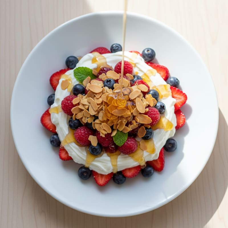 Creamy Greek Yogurt Parfait with Mixed Berries and Crunchy Almonds