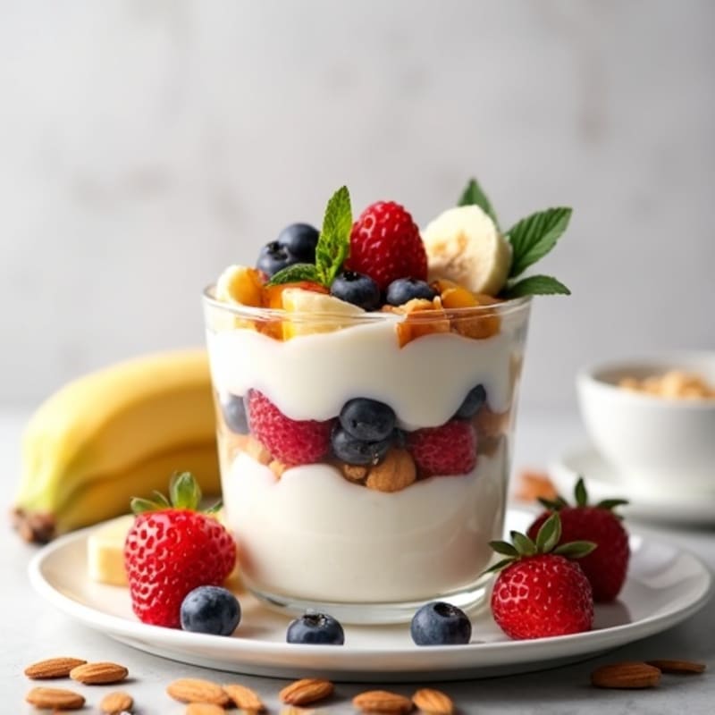 Greek Yogurt Parfait with Berries and Almonds