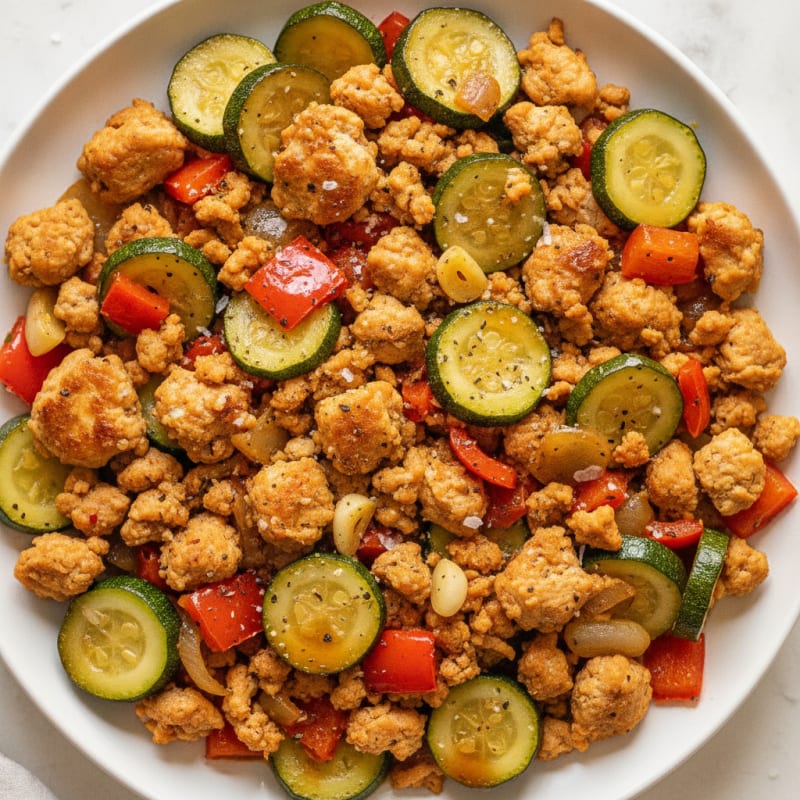 Ground Chicken and Vegetable Skillet
