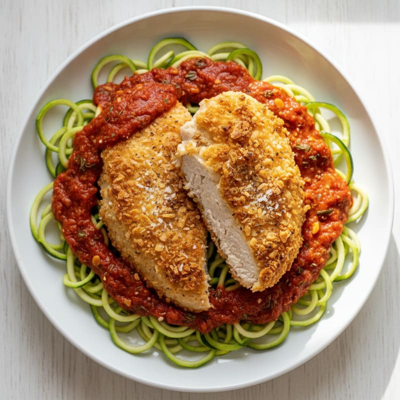 Parmesan-Crusted Chicken with Marinara Sauce