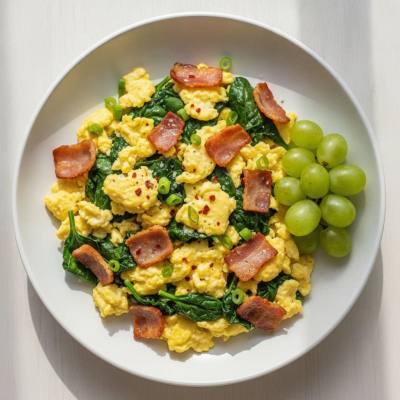 Air-Fried Turkey Bacon Scramble