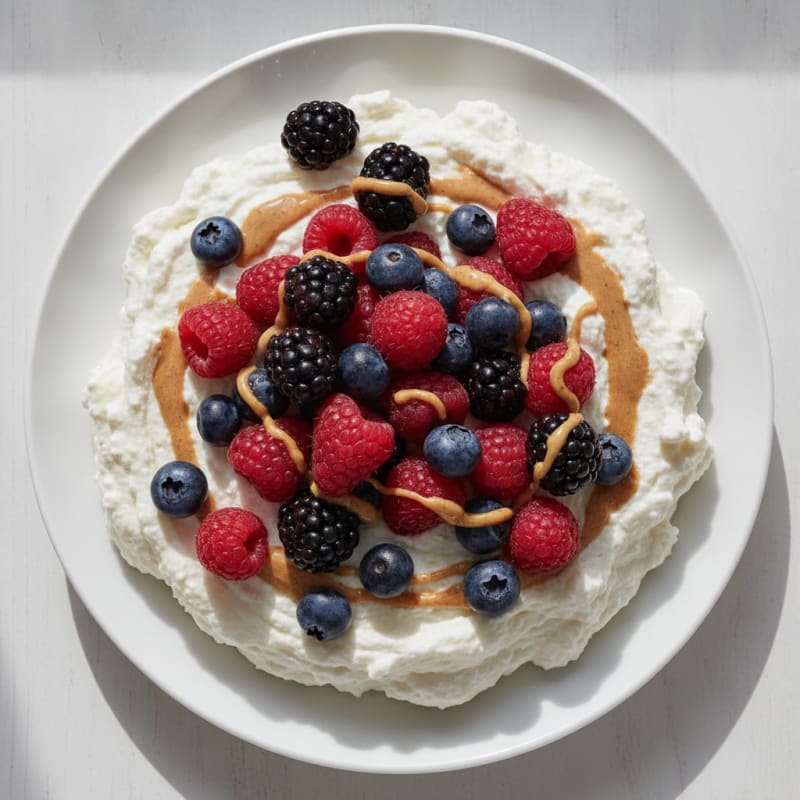 Greek Yogurt Protein Mousse with Mixed Berries