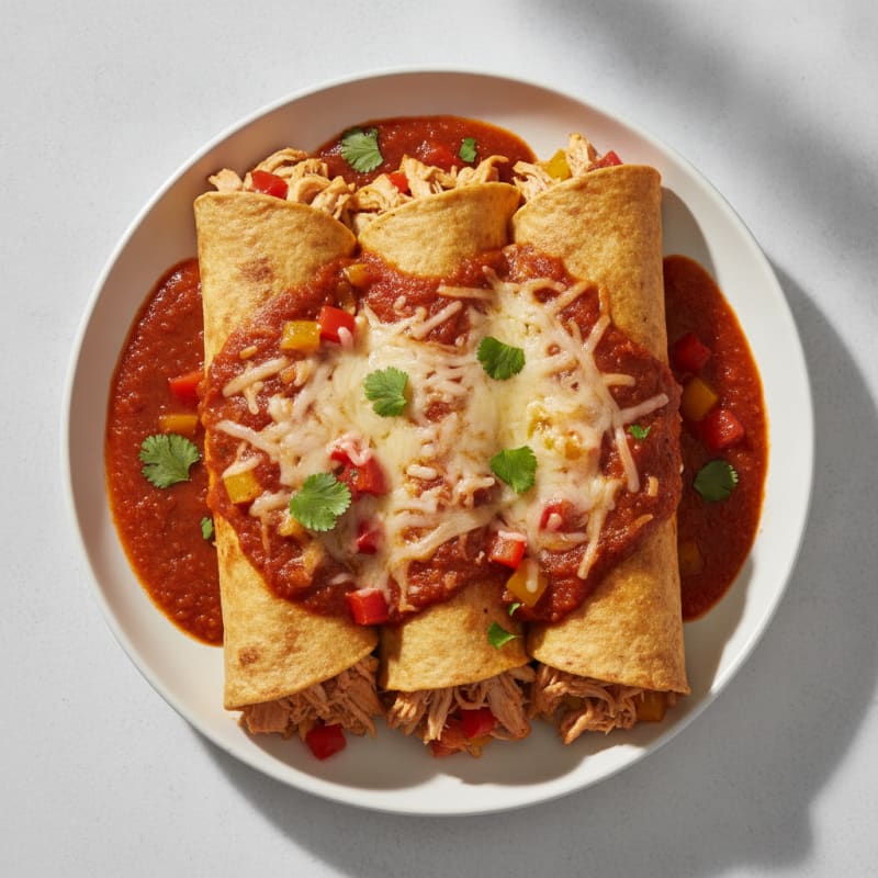 Chicken Enchiladas with Red Sauce