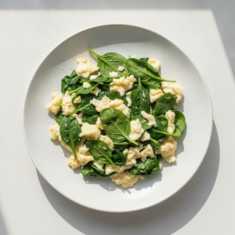 Egg White Spinach Scramble