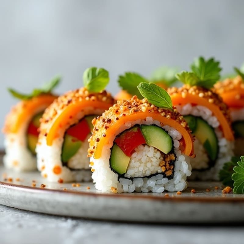 Fresh Rainbow Veggie Sushi Roll