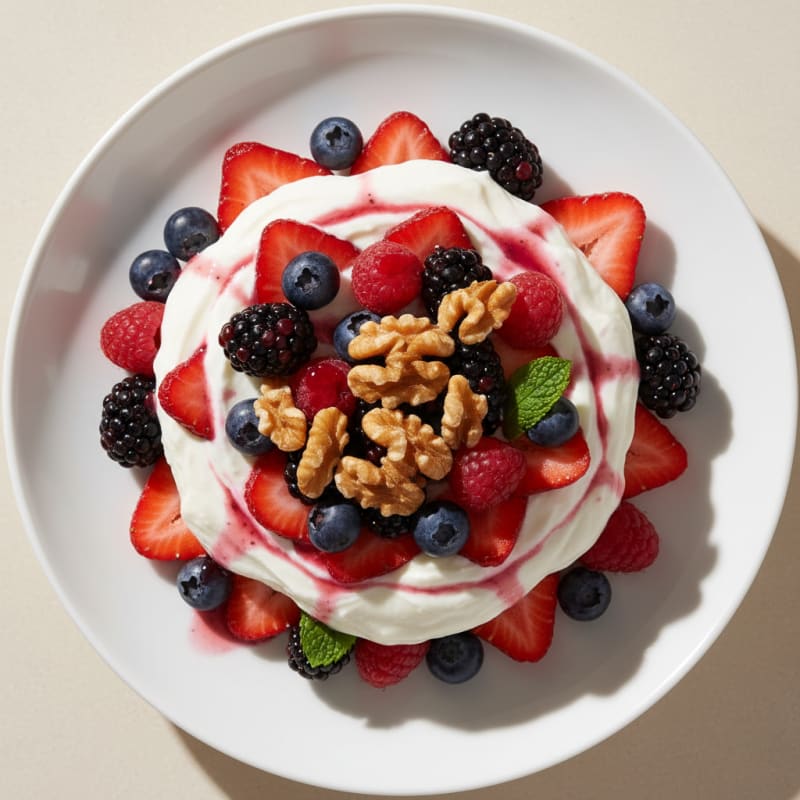 Greek Yogurt Protein Parfait with Mixed Berries