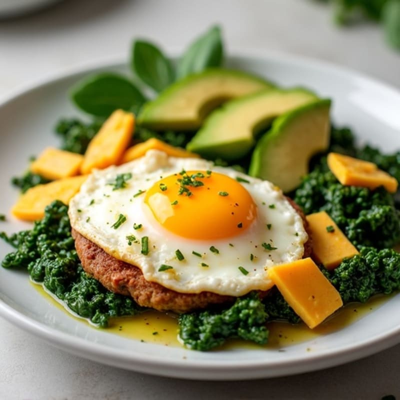 Egg White and Turkey Sausage Scramble with Spinach