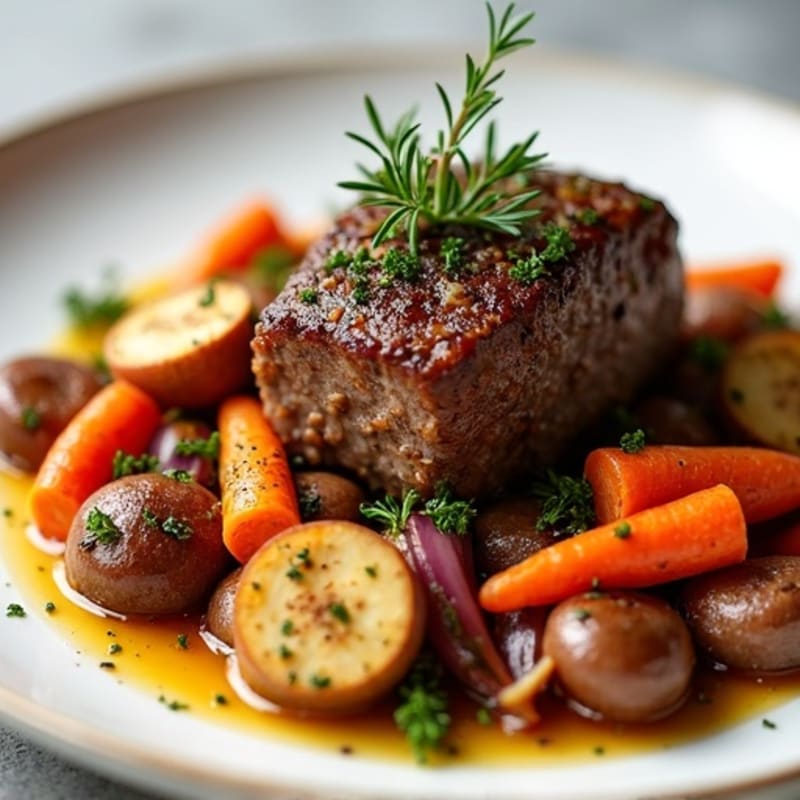 Herb-Spiced Ground Lamb with Roasted Root Vegetables