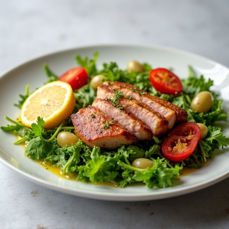 Seared Tuna Salad with Mixed Greens and Lemon Vinaigrette