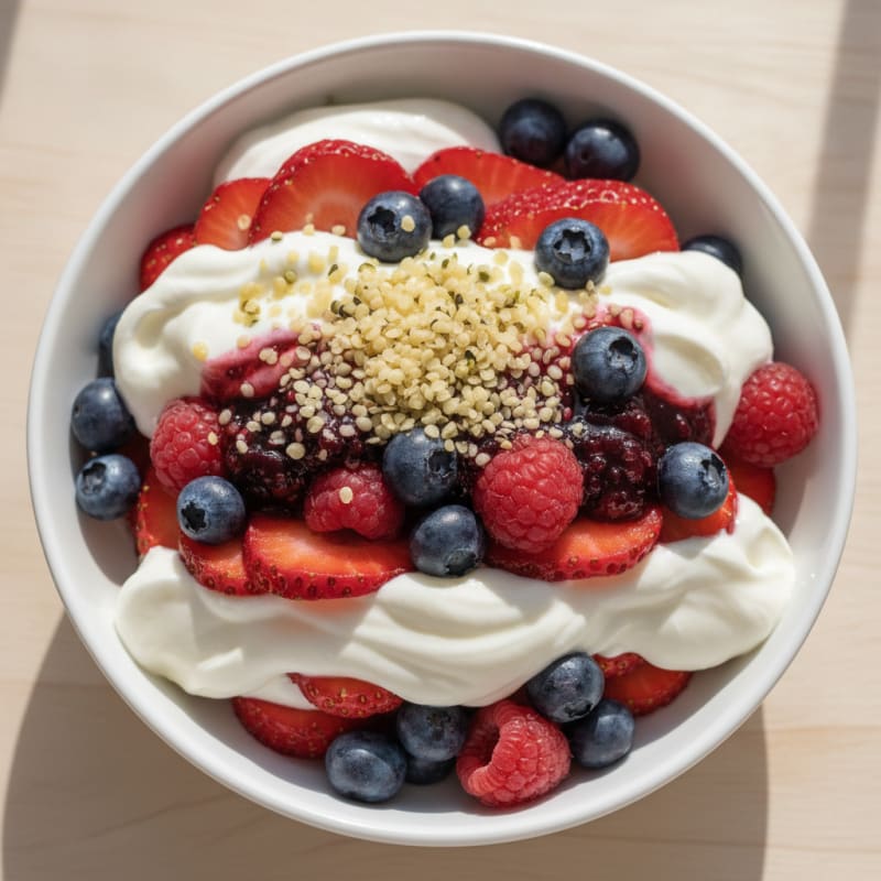 Greek Yogurt Protein Parfait with Mixed Berries