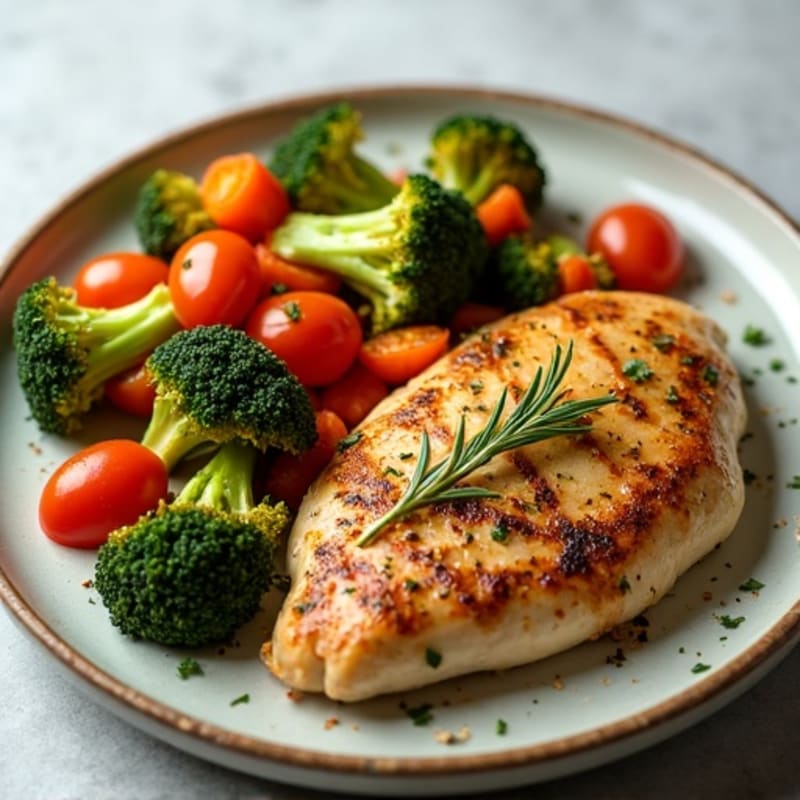Herb-Crusted Pan Seared Chicken with Roasted Vegetables