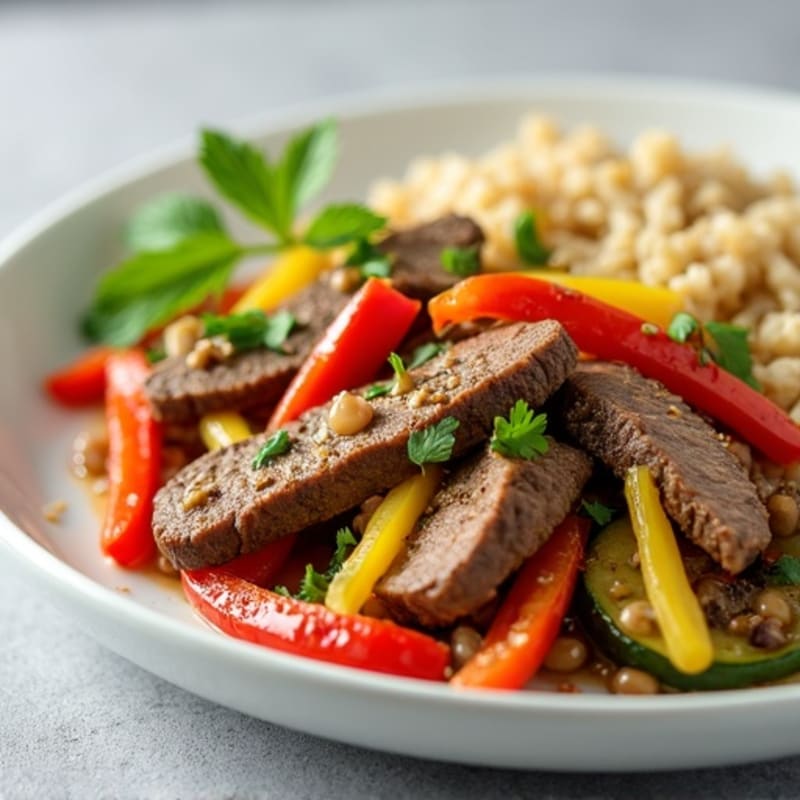 Lean Beef and Veggie Stir Fry with Cilantro-Lime Rice