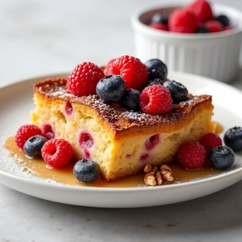 Baked Whole Grain French Toast Casserole with Berries