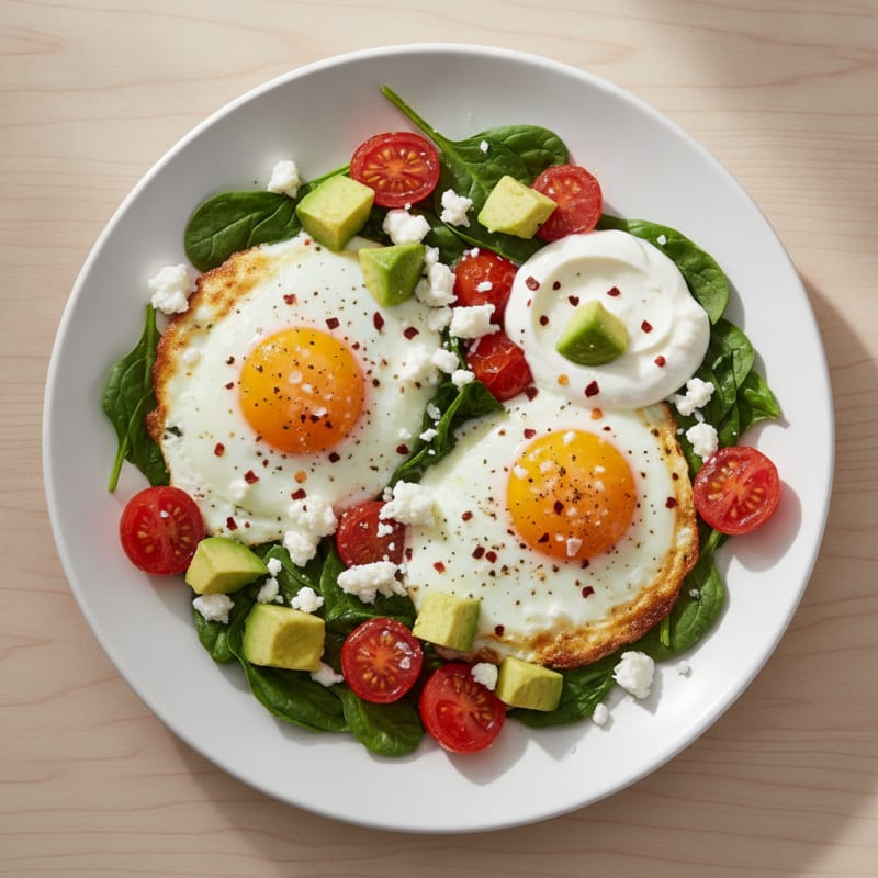 Baked Eggs with Avocado and Feta