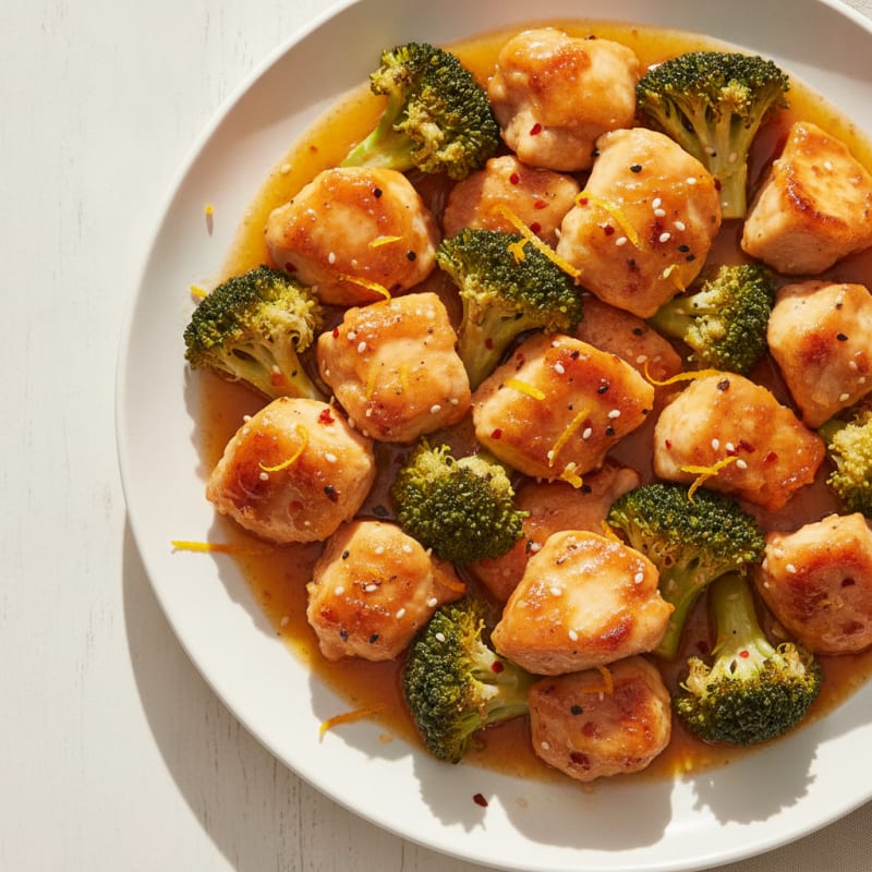 Baked Orange Chicken and Broccoli