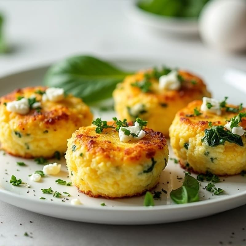 Fluffy Baked Egg Bites with Spinach and Feta