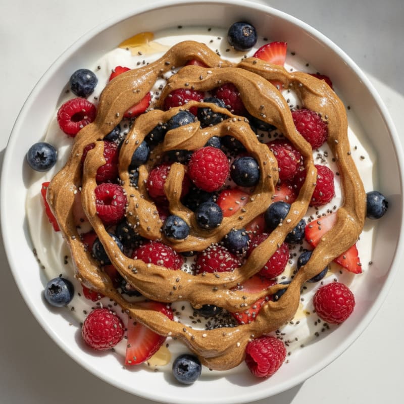 Silky Protein Yogurt with Mixed Berries and Chia