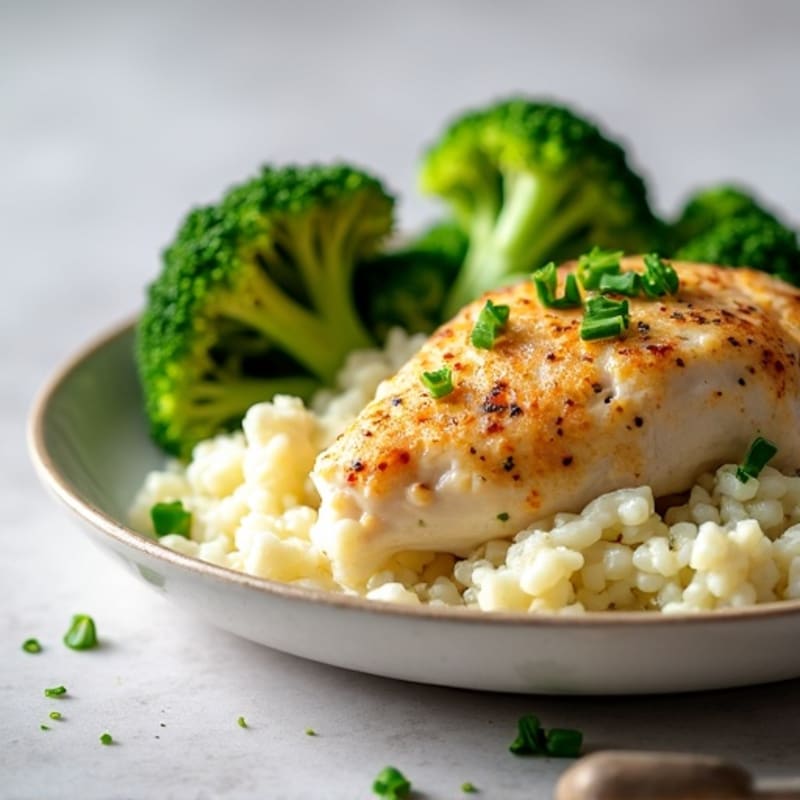 Creamy Coconut Chicken with Roasted Broccoli