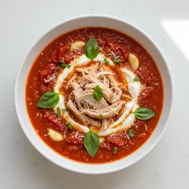 Roasted Tomato Basil Soup with Parmesan