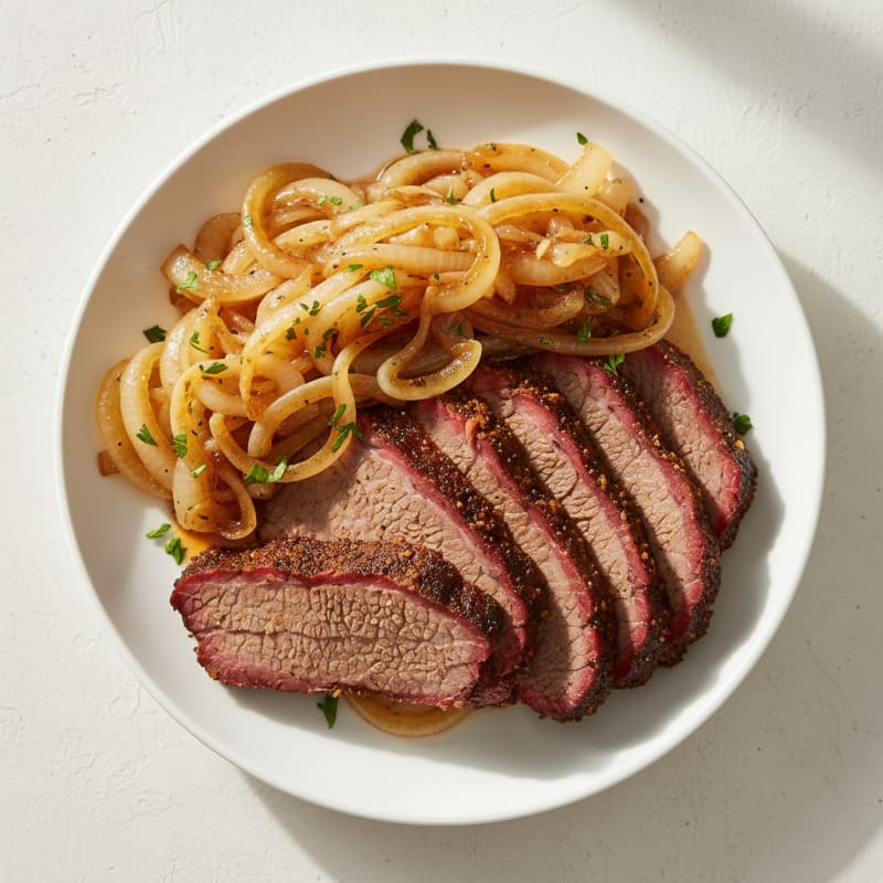 Smoky Texas Brisket with Caramelized Onions