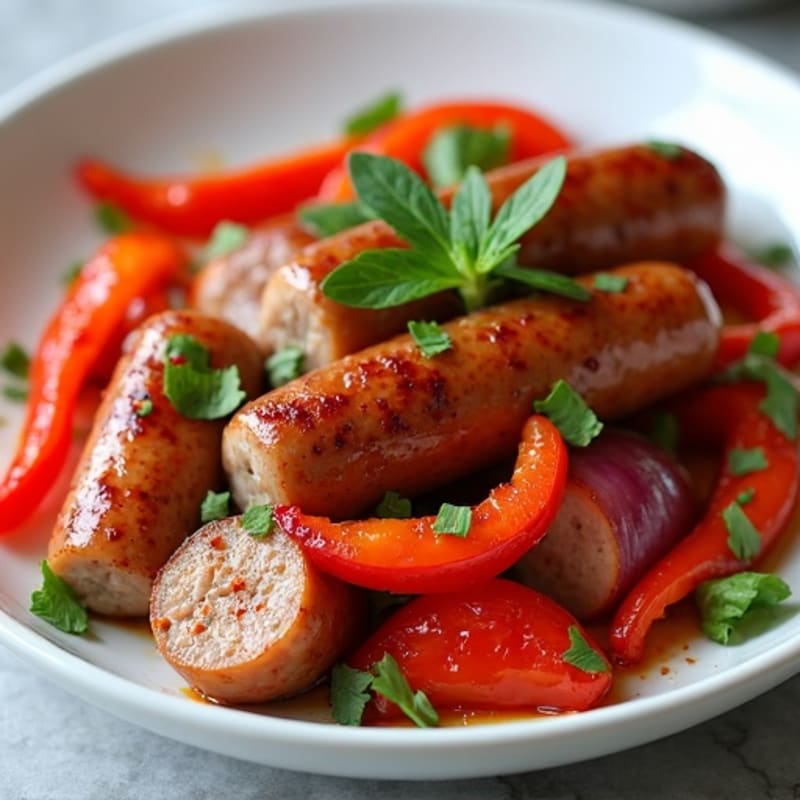 Spicy Sausage with Roasted Peppers and Onions