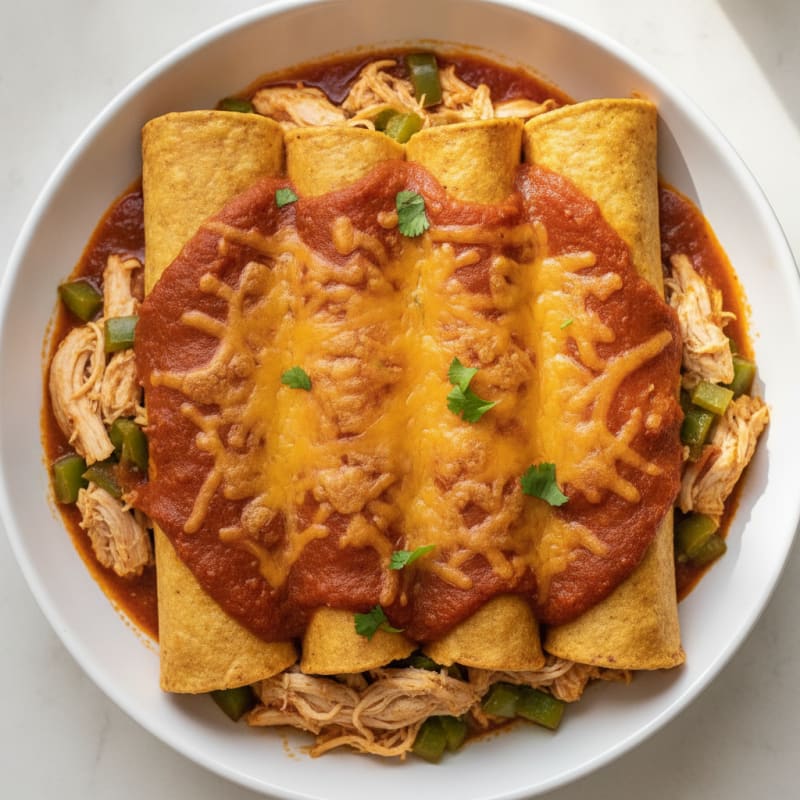 Chicken Enchiladas with Red Chili Sauce