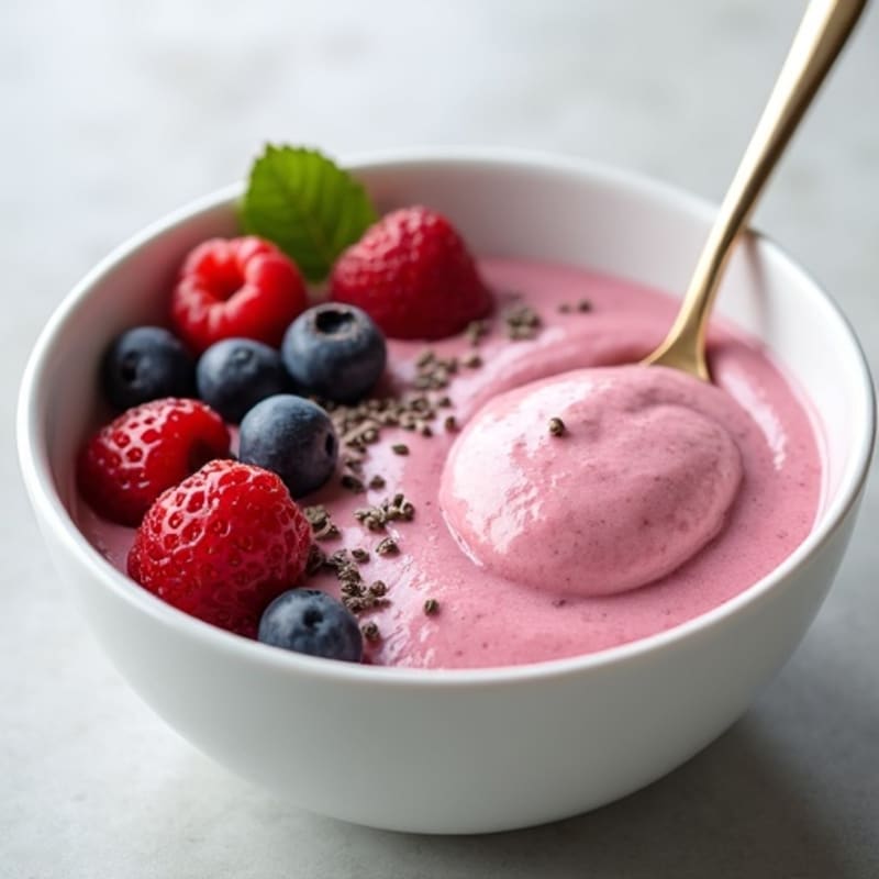 Silky Greek Yogurt Protein Mousse with Mixed Berries