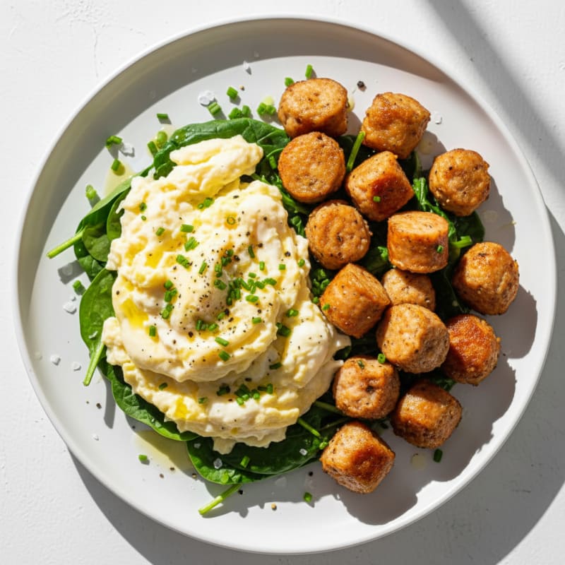 Sausage and Scrambled Egg Breakfast