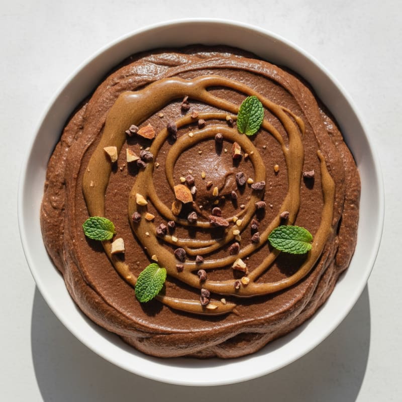 Silky Chocolate Protein Mousse with Almond Butter