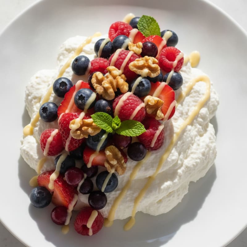 Greek Yogurt Protein Mousse with Mixed Berries