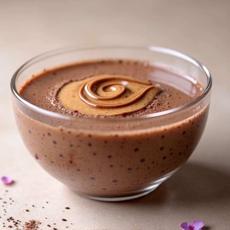 Protein Chocolate Chia Pudding with Almond Butter Swirl