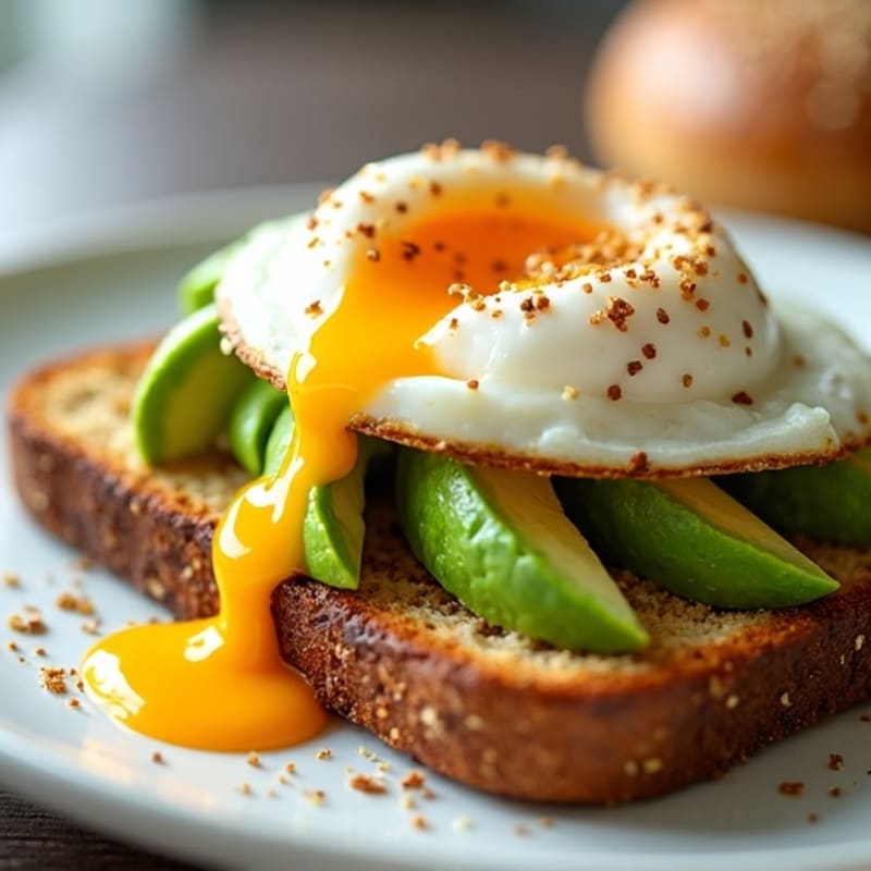 Crispy Whole Grain Toast with Creamy Avocado, Poached Egg, and Everything Bagel Seasoning