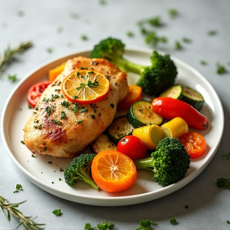 Lemon Herb Roasted Chicken with Crispy Roasted Vegetables