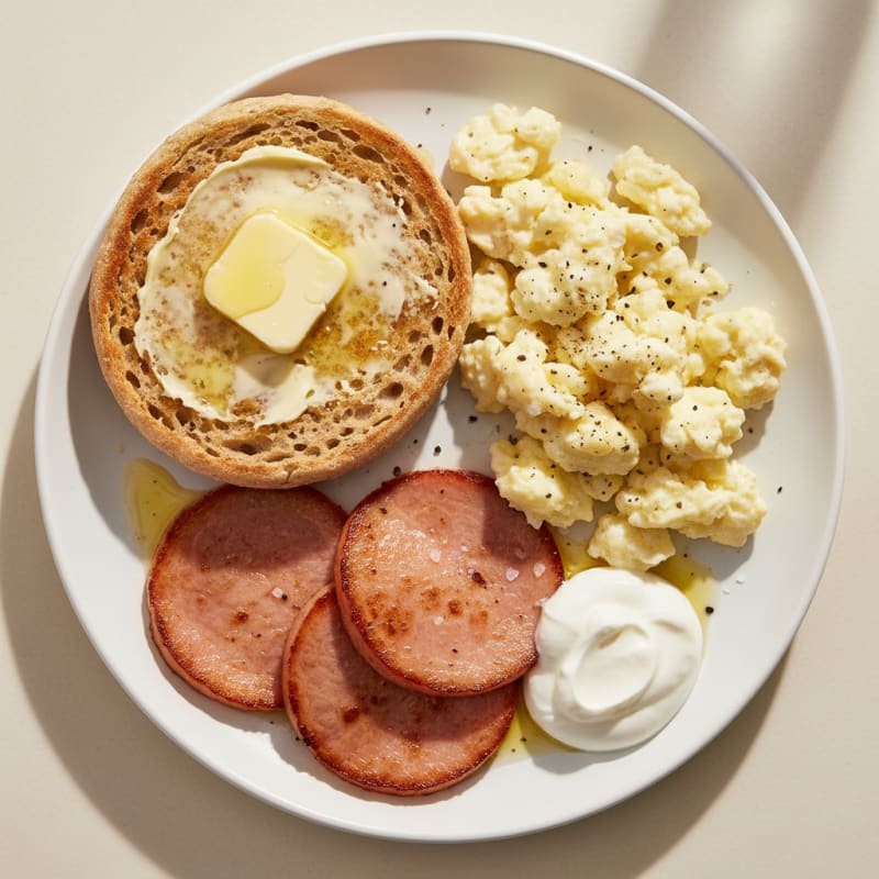 Golden Toasted English Muffin with Creamy Butter