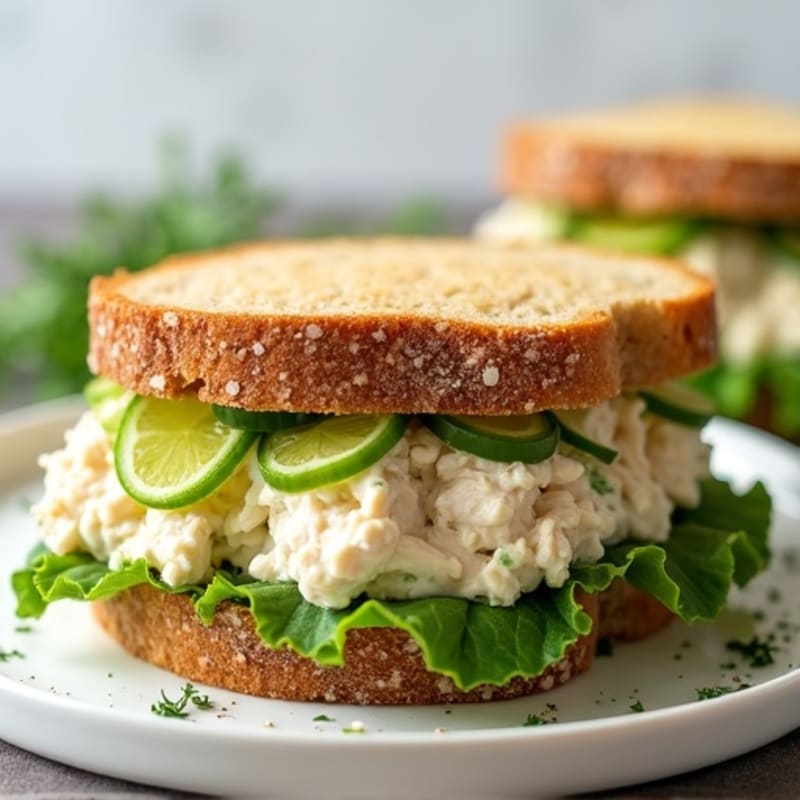 Creamy Lemon Herb Chicken Salad Sandwich
