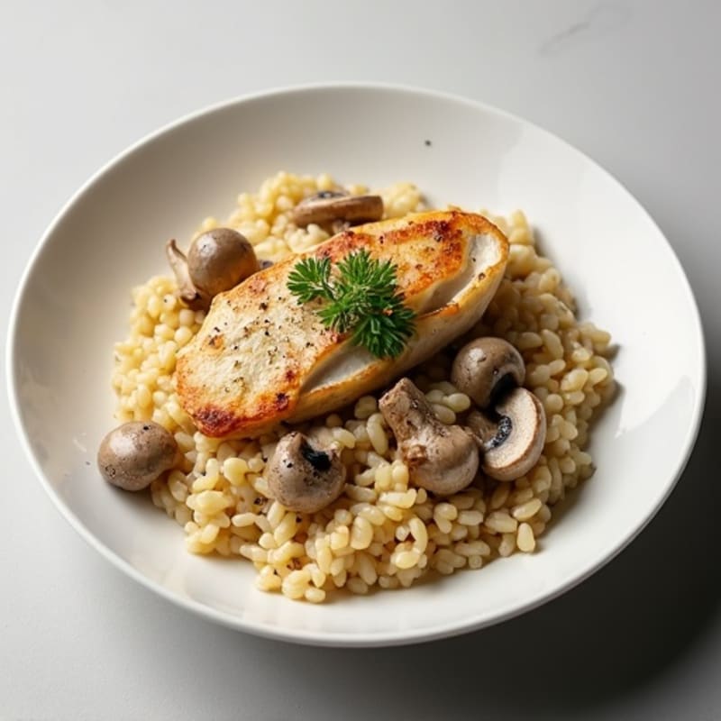 Healthy Mushroom Risotto with Chicken