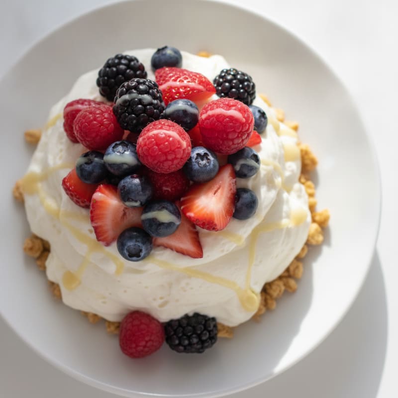 Greek Yogurt Protein Mousse with Mixed Berries