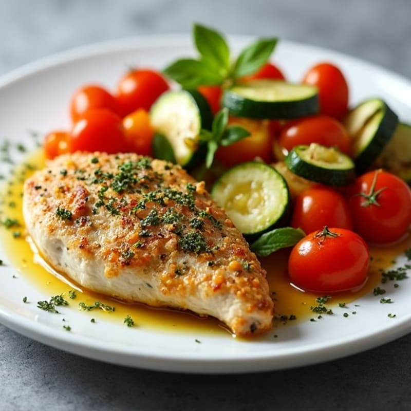 Herb-Crusted Baked Chicken with Roasted Vegetables