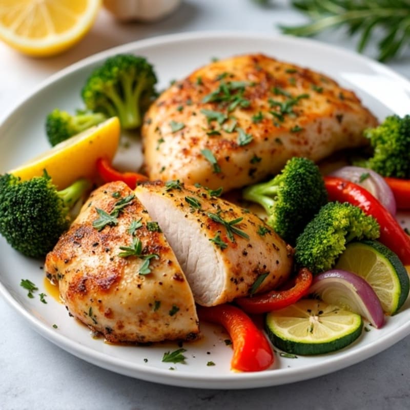Sheet Pan Lemon Herb Roasted Chicken and Crispy Vegetables