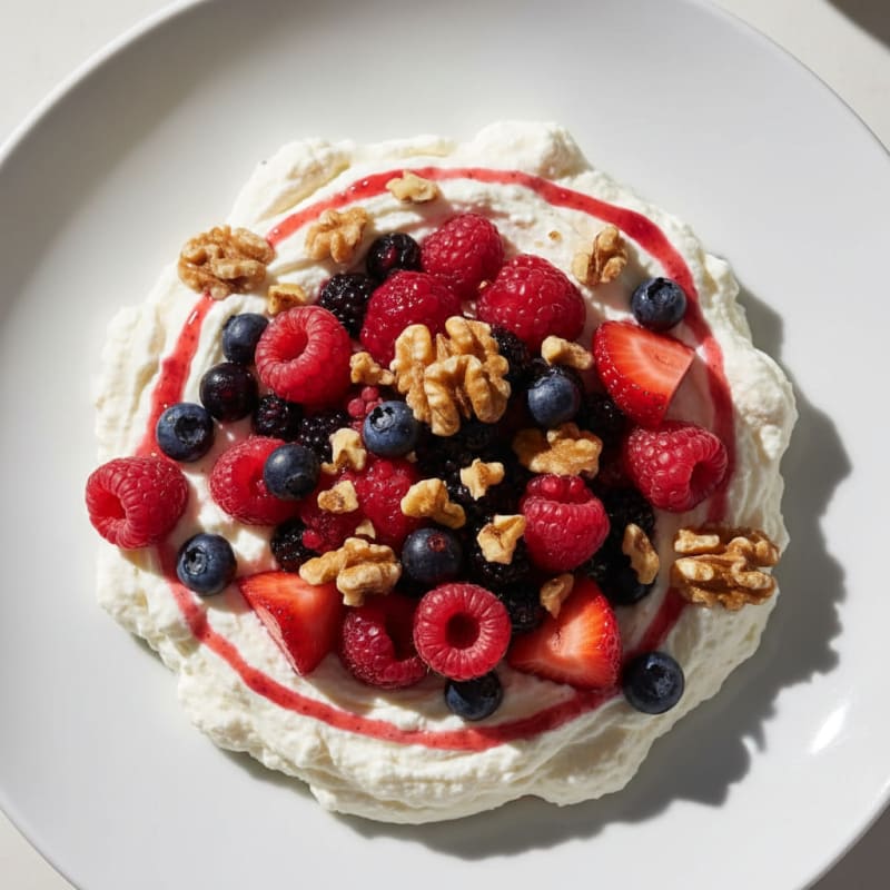 Silky Greek Yogurt Protein Mousse with Mixed Berries