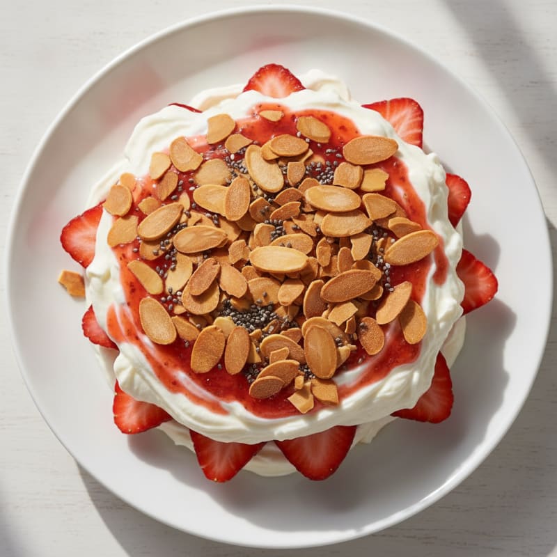 Vanilla Greek Yogurt Protein Parfait with Almonds
